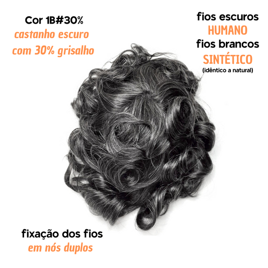 micropele #1B30 castanho escuro com 30% fios brancos
