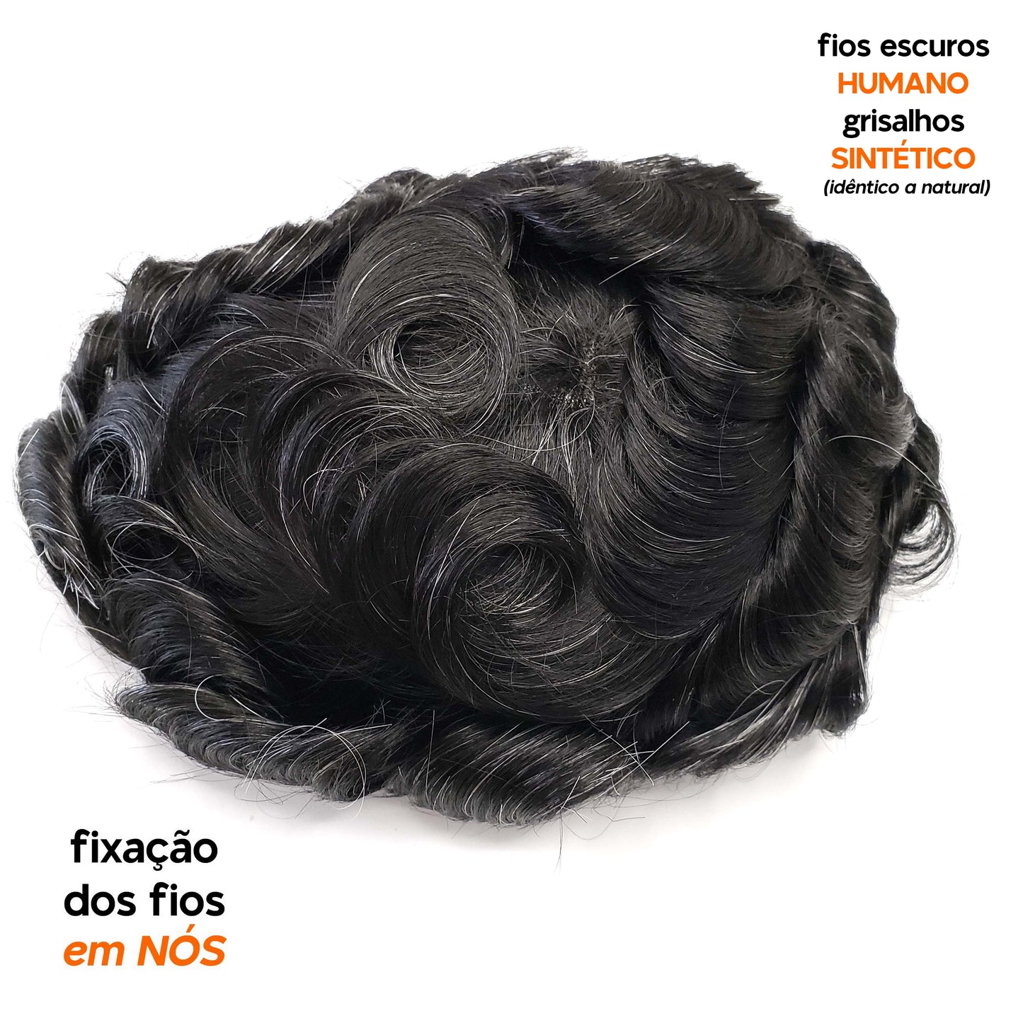 micropele #1B10 castanho escuro com 10% fios brancos