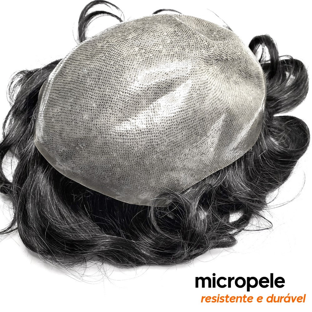 micropele #1B10 castanho escuro com 10% fios brancos